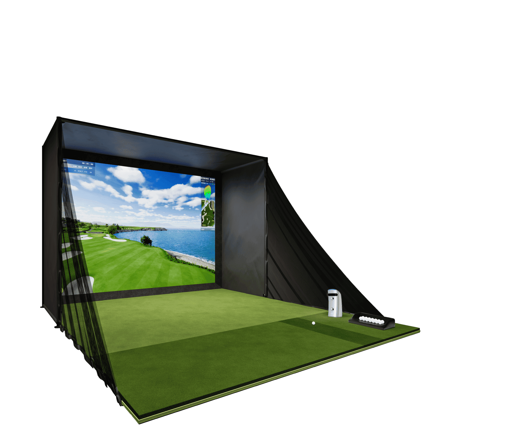 GolfJoy Personal Golf Simulator P7 isolated on transparent background