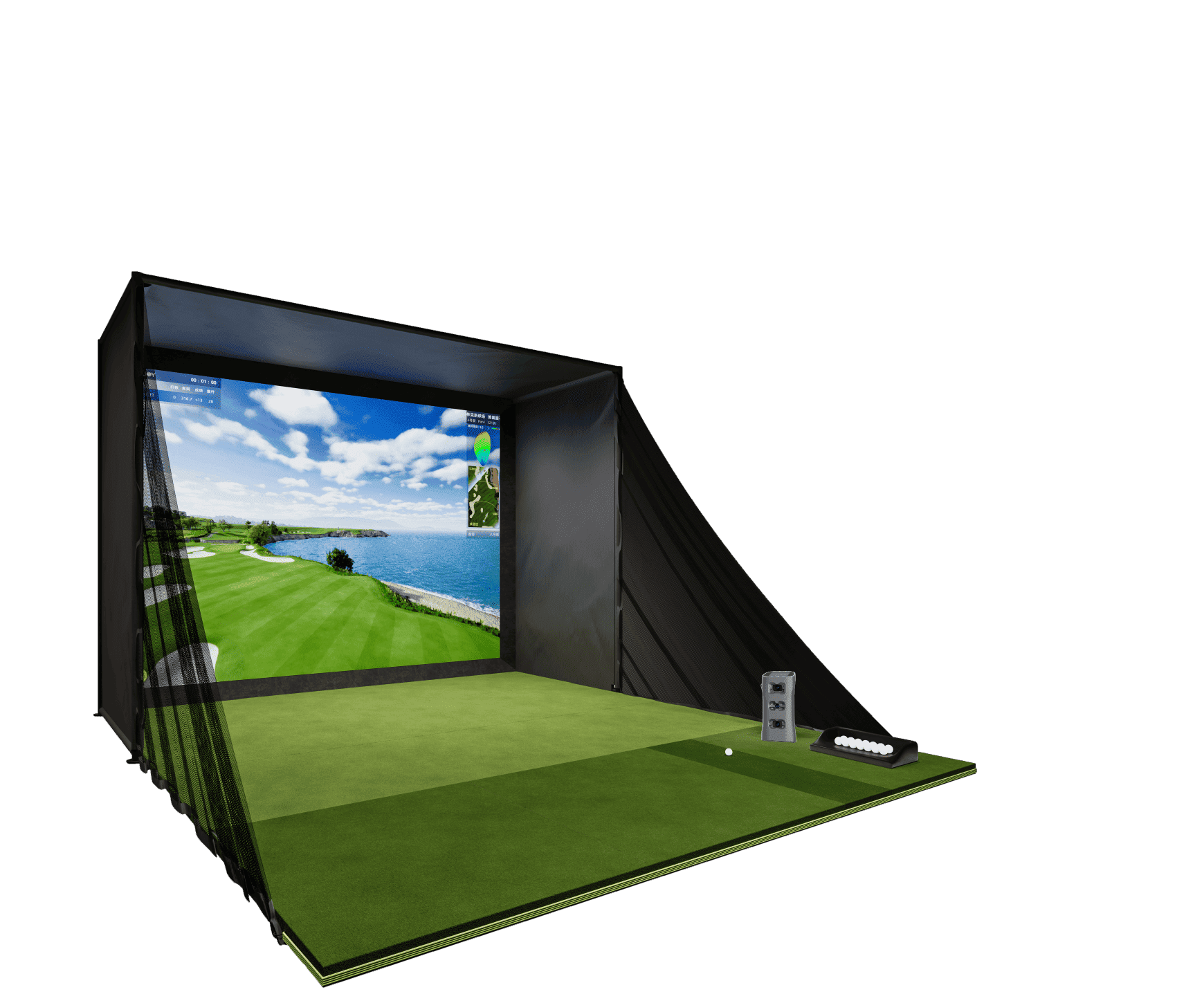 GolfJoy At Home Golf Simulator P8 isolated on transparent background
