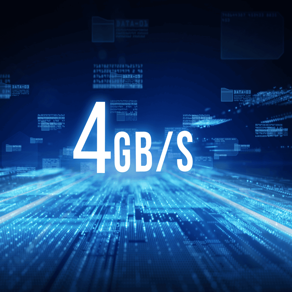 4GB/s data transmission speed