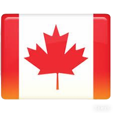 Flag of Canada with a red maple leaf on a white background