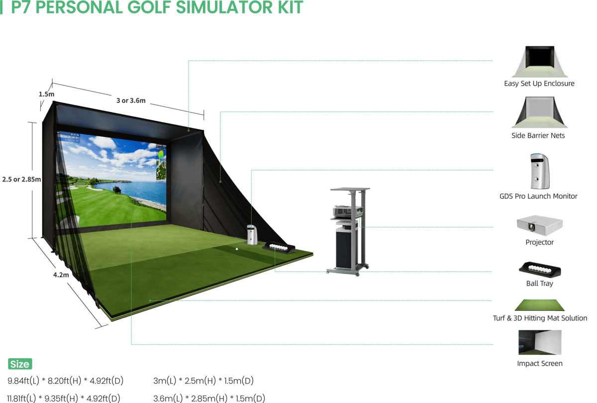 GOLFJOY P7 Personal Golf Simulator - Professional Indoor Golf Experience